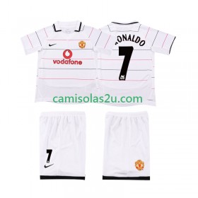 Camisolas de futebol Manchester United Cristiano Ronaldo 7 2003 Retro Criança Equipamento Principal 2005 Manga Curta